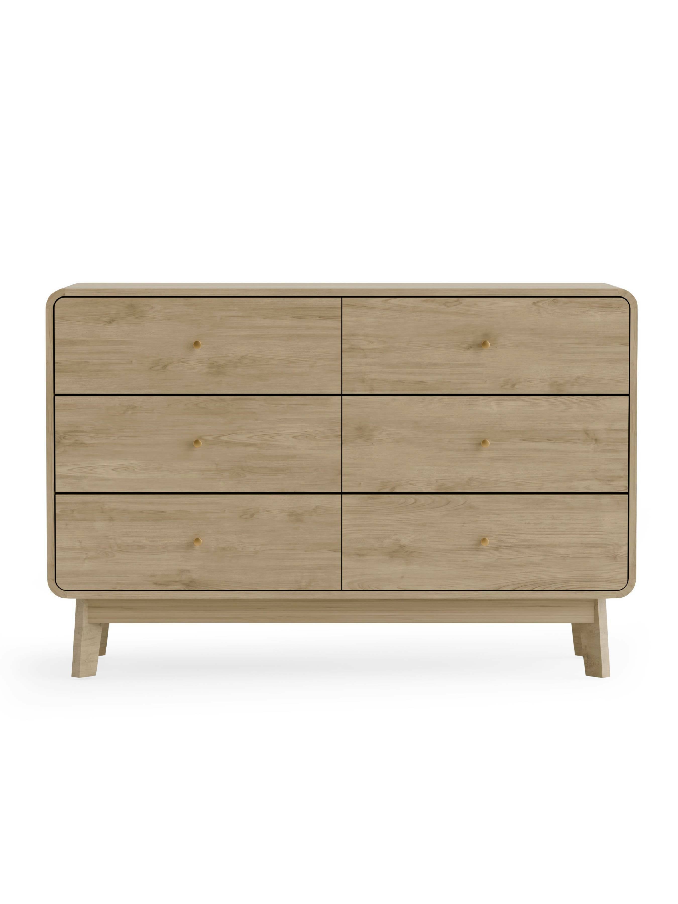Boswell Oak Wood Chest of Drawers | 6 Drawers
